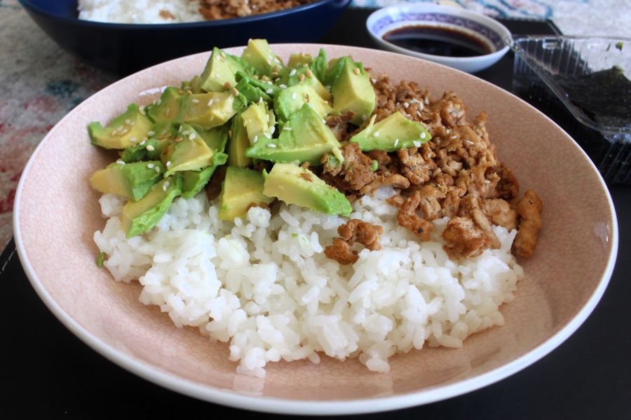 Chicken mince bowl